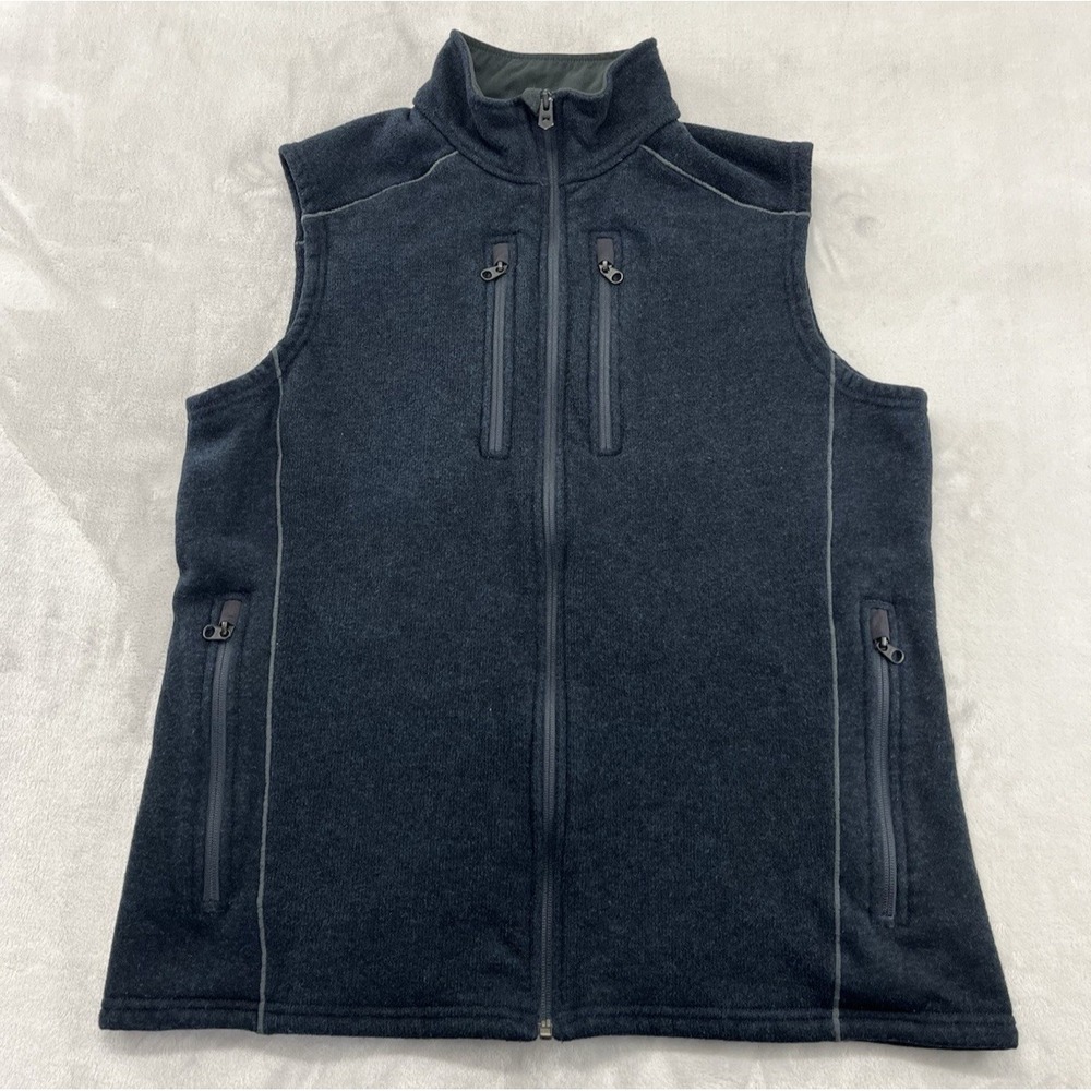 Kuhl Interceptr Vest Jacket Men XL Navy Fleece Full Zip Mock Neck Layer Outdoor